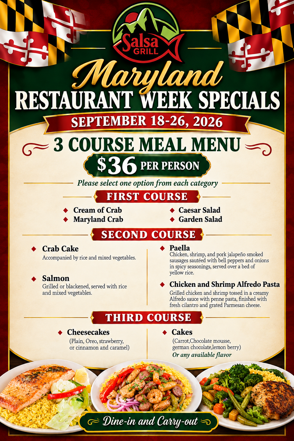 Salsa Grill Maryland Restaurant Week special